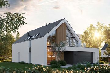 Projekt domu HomeKoncept 130 A wariant 03 - parterowy z poddaszem dom o powierzchni 175,30 m², dach dwuspadowy - ujęcie 14