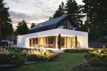 Projekt domu NewHouse 753 G2 w1 - parterowy z poddaszem dom o powierzchni 102,49 m², dach dwuspadowy - ujęcie 2