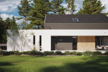 Projekt domu NewHouse 753 G2 w1 - parterowy z poddaszem dom o powierzchni 102,49 m², dach dwuspadowy - ujęcie 7