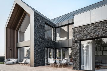 Projekt domu House x29 - parterowy z poddaszem dom o powierzchni 248,57 m², dach wielospadowy - ujęcie 2