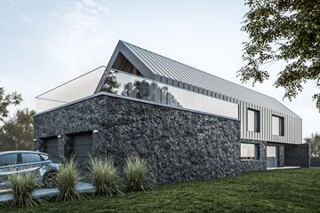 Projekt domu House x29 - parterowy z poddaszem dom o powierzchni 248,57 m², dach wielospadowy - ujęcie 4