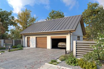 Projekt garażu G18 - parterowy dom o powierzchni 56,72 m², dach dwuspadowy - ujęcie 2