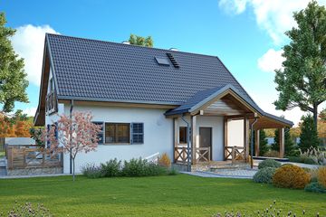 Projekt domu Koniczynka 2 - parterowy z poddaszem dom o powierzchni 117,66 m², dach dwuspadowy - ujęcie 5