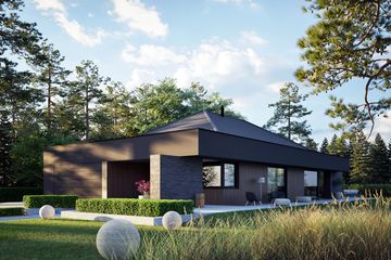 Projekt domu EX 22 G2 (wersja A) energo plus - parterowy dom o powierzchni 147,61 m², dach kopertowy - ujęcie 3