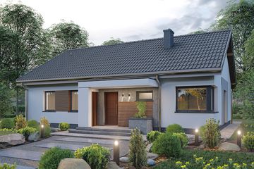 Projekt domu APS 353 - parterowy dom o powierzchni 100 m², dach dwuspadowy - ujęcie 3