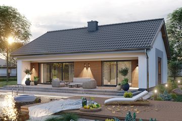 Projekt domu APS 353 - parterowy dom o powierzchni 100 m², dach dwuspadowy - ujęcie 4