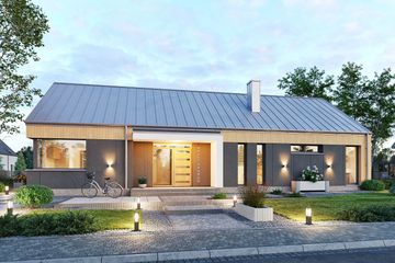 Projekt domu Domena 171 C4 - parterowy dom o powierzchni 121,88 m², dach płaski - ujęcie 3