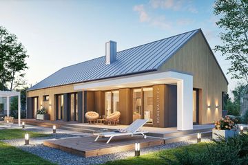 Projekt domu Domena 171 C4 - parterowy dom o powierzchni 121,88 m², dach płaski - ujęcie 4