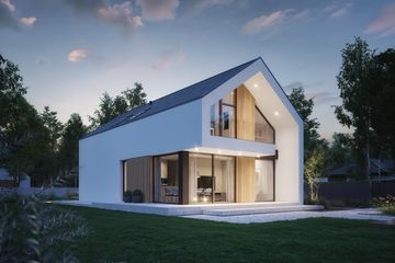 Projekt domu NewHouse 758 - parterowy z poddaszem dom o powierzchni 114,07 m², dach dwuspadowy - ujęcie 2