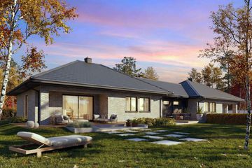 Projekt domu Mini 1 G2 plus (dwulokalowy) - parterowy dom o powierzchni 157,90 m², dach dwuspadowy - ujęcie 2