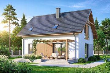 Projekt domu Dolce - parterowy z poddaszem dom o powierzchni 99,44 m², dach dwuspadowy - ujęcie 3