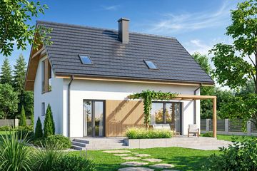 Projekt domu Dolce - parterowy z poddaszem dom o powierzchni 99,44 m², dach dwuspadowy - ujęcie 4