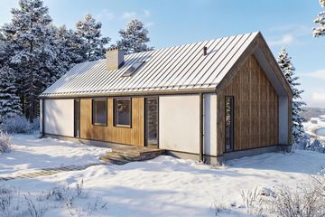 Projekt domu Jupiter 2XL - parterowy dom o powierzchni 90,27 m², dach dwuspadowy - ujęcie 2