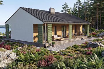 Projekt domu Jutrzenka 2XL - murowany - parterowy dom o powierzchni 90,28 m², dach dwuspadowy - ujęcie 3