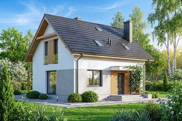 Projekt domu Dolce mini - parterowy z poddaszem dom o powierzchni 88,99 m², dach dwuspadowy - ujęcie 3