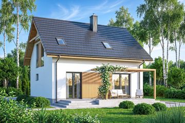 Projekt domu Dolce mini - parterowy z poddaszem dom o powierzchni 88,99 m², dach dwuspadowy - ujęcie 4
