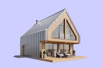 Projekt domu L-302 Weranda - parterowy z poddaszem dom o powierzchni 92,74 m², dach dwuspadowy - ujęcie 3