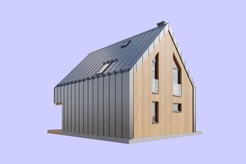 Projekt domu L-302 Weranda - parterowy z poddaszem dom o powierzchni 92,74 m², dach dwuspadowy - ujęcie 4