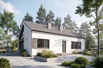 Projekt domu Studio 117 - parterowy dom o powierzchni 99,40 m², dach dwuspadowy - ujęcie 2