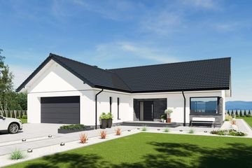 Projekt domu N55-G2 - parterowy dom o powierzchni 118,87 m², dach dwuspadowy - ujęcie 2
