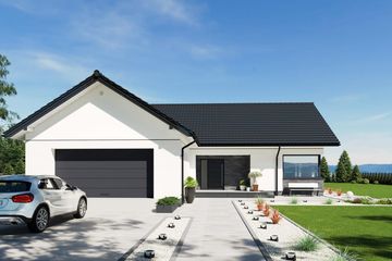 Projekt domu N55-G2 - parterowy dom o powierzchni 118,87 m², dach dwuspadowy - ujęcie 3