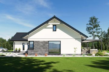 Projekt domu N55-G2 - parterowy dom o powierzchni 118,87 m², dach dwuspadowy - ujęcie 6