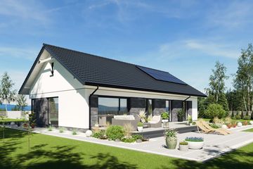 Projekt domu N55-G2 - parterowy dom o powierzchni 118,87 m², dach dwuspadowy - ujęcie 7