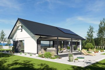 Projekt domu N55-G2 - parterowy dom o powierzchni 118,87 m², dach dwuspadowy - ujęcie 8