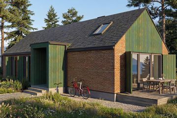 Projekt domu Amelia XL - parterowy dom o powierzchni 91,28 m², dach dwuspadowy - ujęcie frontu