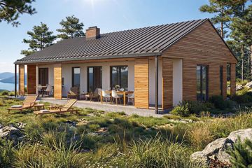 Projekt domu Jutrzenka XL - parterowy dom o powierzchni 91,28 m², dach dwuspadowy - ujęcie 2