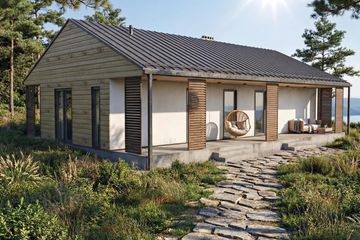 Projekt domu Jutrzenka XL - parterowy dom o powierzchni 91,28 m², dach dwuspadowy - ujęcie 5