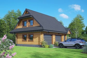 Projekt budynku gospodarczego gd-6 - parterowy dom o powierzchni 94,39 m², dach dwuspadowy - ujęcie 2