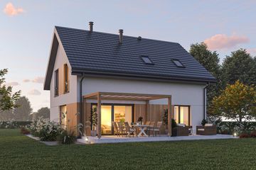 Projekt domu D460 - parterowy z poddaszem dom o powierzchni 118,22 m², dach dwuspadowy - ujęcie 4
