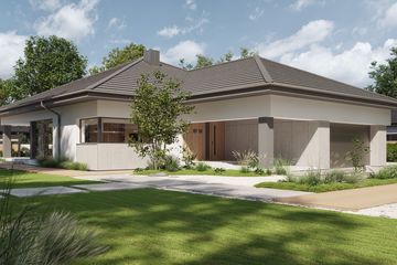 Projekt domu NewHouse 767 w1 - parterowy dom o powierzchni 153,15 m², dach namiotowy, koszt budowy 455 000 zł - ujęcie frontu