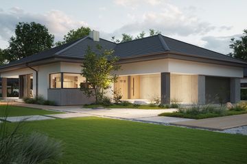 Projekt domu NewHouse 767 w1 - parterowy dom o powierzchni 153,15 m², dach namiotowy - ujęcie 2