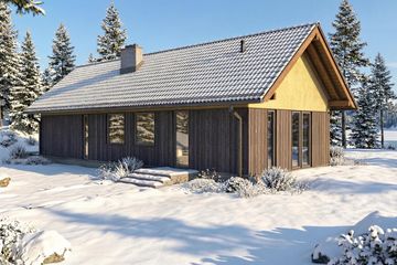 Projekt domu Kameralny 2 XL- murowany - parterowy dom o powierzchni 90,27 m², dach dwuspadowy - ujęcie 9