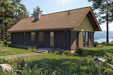 Projekt domu Kameralny 2XL - parterowy dom o powierzchni 91,56 m², dach dwuspadowy - ujęcie 2