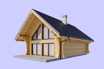 Projekt domu L-308 X z balkonem - parterowy z poddaszem dom o powierzchni 118,71 m², dach dwuspadowy - ujęcie 3