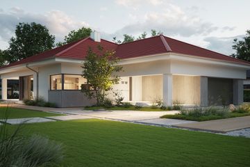 Projekt domu NewHouse 767 w1 red - parterowy dom o powierzchni 153,15 m², dach kopertowy - ujęcie 4