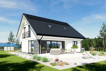 Projekt domu N50-BG - parterowy z poddaszem dom o powierzchni 119,04 m², dach dwuspadowy - ujęcie 2