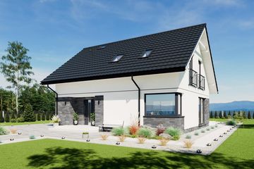 Projekt domu N50-BG - parterowy z poddaszem dom o powierzchni 119,04 m², dach dwuspadowy - ujęcie 3