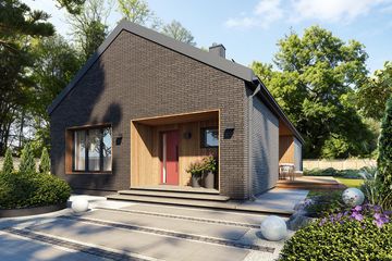 Projekt domu Mati 2 - parterowy dom o powierzchni 128,04 m², dach dwuspadowy - ujęcie 2