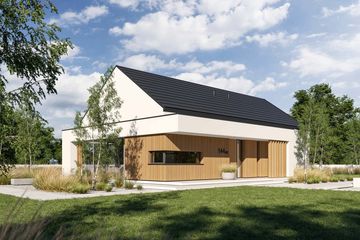 Projekt domu HomeKoncept 144 wariant 02 - parterowy dom o powierzchni 107,14 m², dach dwuspadowy - ujęcie 2