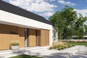 Projekt domu HomeKoncept 144 wariant 02 - parterowy dom o powierzchni 107,14 m², dach dwuspadowy - ujęcie 3