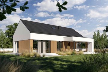 Projekt domu HomeKoncept 144 wariant 02 - parterowy dom o powierzchni 107,14 m², dach dwuspadowy - ujęcie 9
