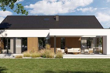 Projekt domu HomeKoncept 144 wariant 02 - parterowy dom o powierzchni 107,14 m², dach dwuspadowy - ujęcie 14