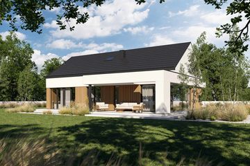 Projekt domu HomeKoncept 144 wariant 02 - parterowy dom o powierzchni 107,14 m², dach dwuspadowy - ujęcie 16