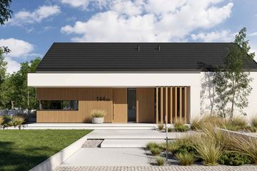 Projekt domu HomeKoncept 144 wariant 02 - parterowy dom o powierzchni 107,14 m², dach dwuspadowy - ujęcie 6