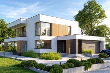 Projekt domu Perfetto 2 modern - z pełnym piętrem dom o powierzchni 158,67 m², dach płaski - ujęcie 2