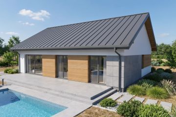 Projekt domu Małgorzata - parterowy dom o powierzchni 123,02 m², dach dwuspadowy - ujęcie 2